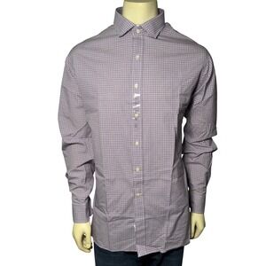 Polo Ralph Lauren Dress Shirt Mens‎ 17.5 Purple New Gingham Check Long Sleeve
